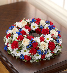 Cremation Wreath - Patriotic Davenport Florist - Same Day Flower Delivery - Flower Power 